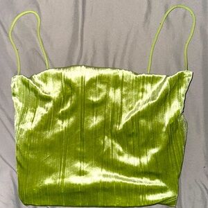 Green velvet tank top